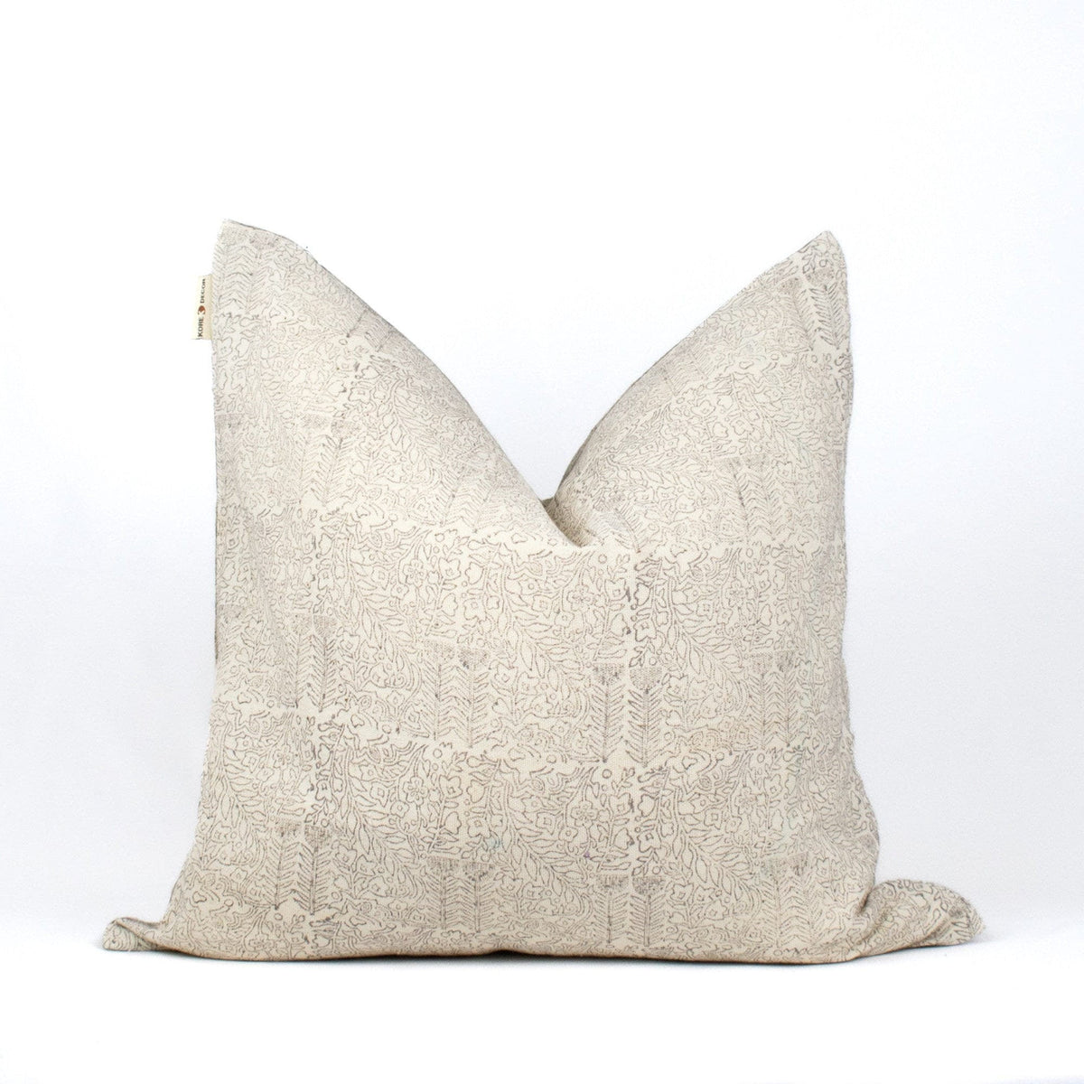 Linen Blockprinted Indian Design, Large Throw Cushioncase, Decorative Home Or Sofa Pillow Cover, New House Gift Ideas - LATA SLATE OL