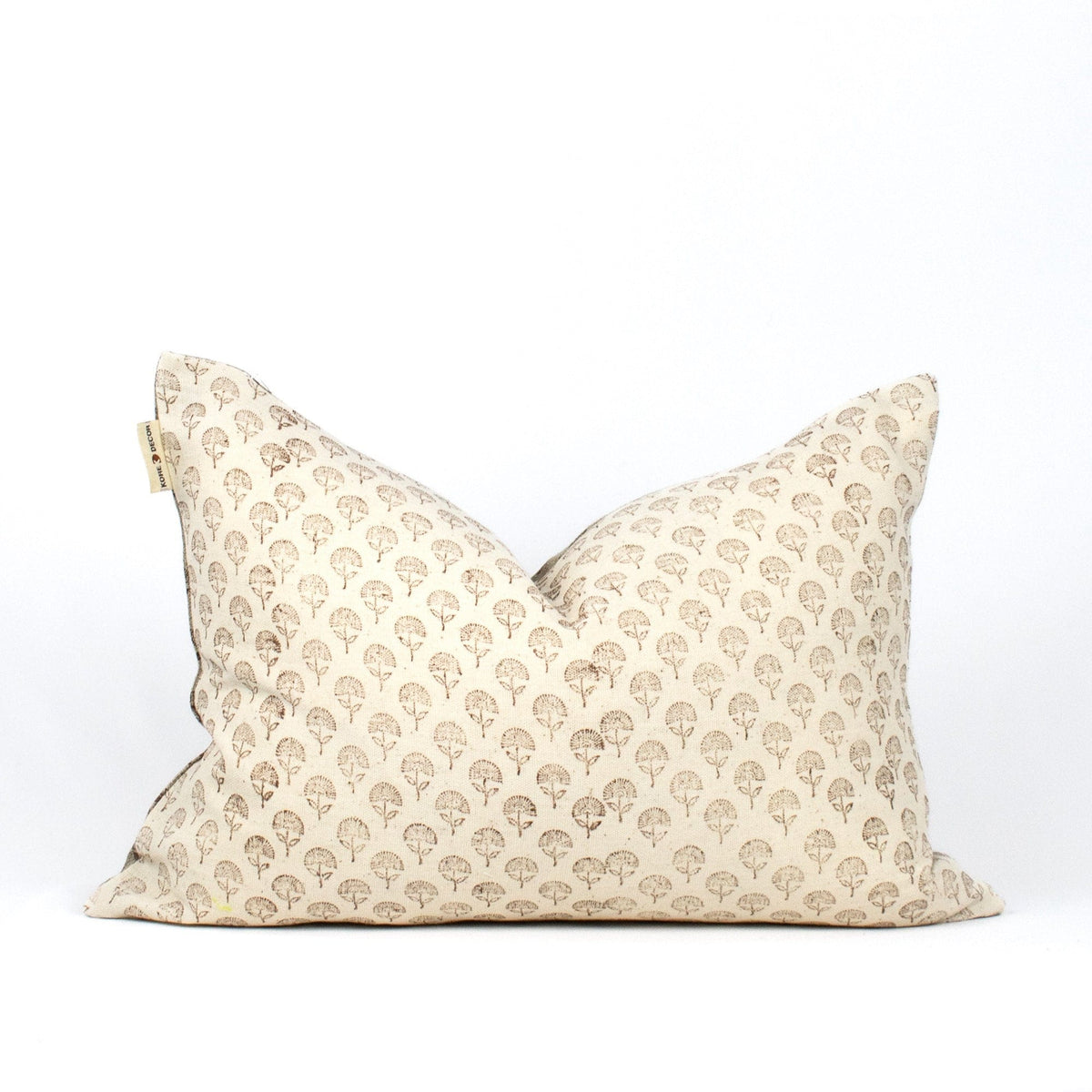 Linen Fabric, Handprinted Blockprint, Sofa Lumbar Pillowcover, Artisan Accent For Couch Or Bed, Housewarming Gifts - MUDRA ROSEDUST BL