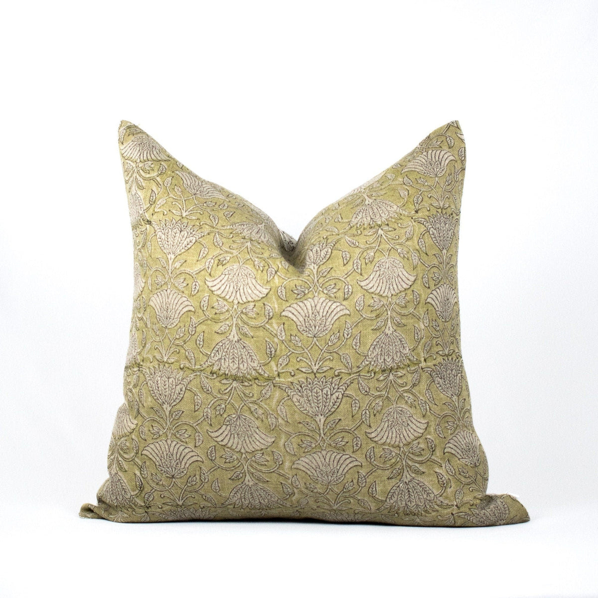 Cuscino in lino neutro, stampe a blocchi indiani, federa lombare di design, accento rustico farmhouse, regalo perfetto per la mamma - AHILYA MINT