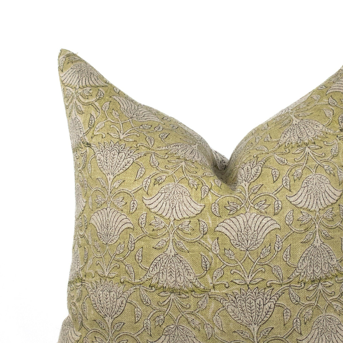 Cuscino in lino neutro, stampe a blocchi indiani, federa lombare di design, accento rustico farmhouse, regalo perfetto per la mamma - AHILYA MINT