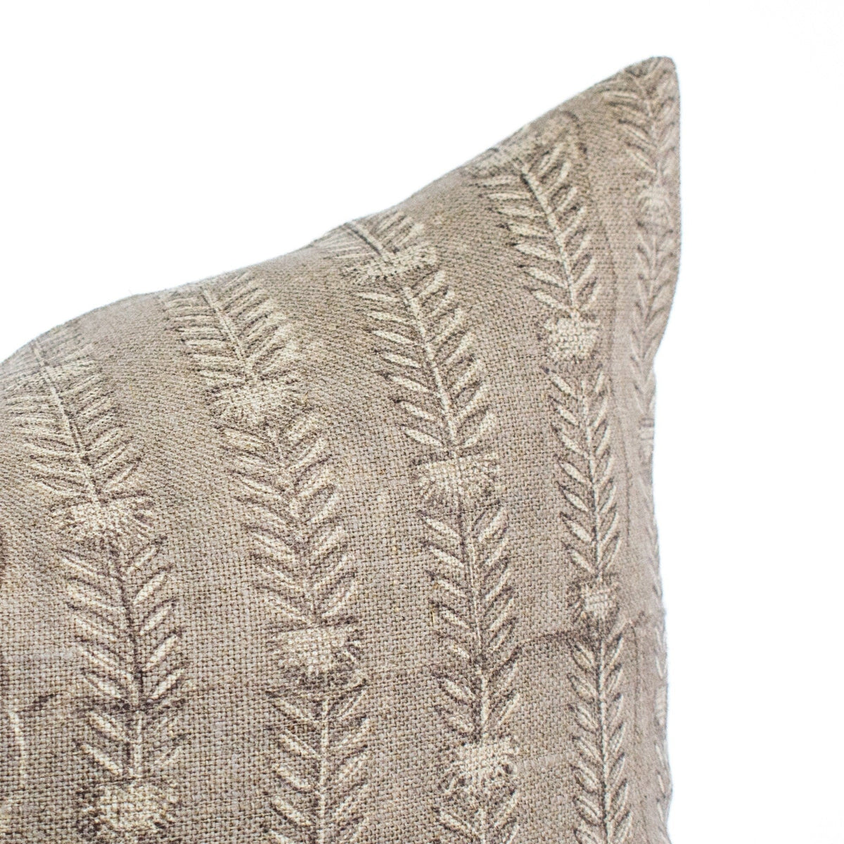 Indian Blockprint, Cozy Linen With Cotton-Backed Cushion, Festive Couch Or Chair Pillow, Holiday Pillow Cover For New House - BELA SLATE