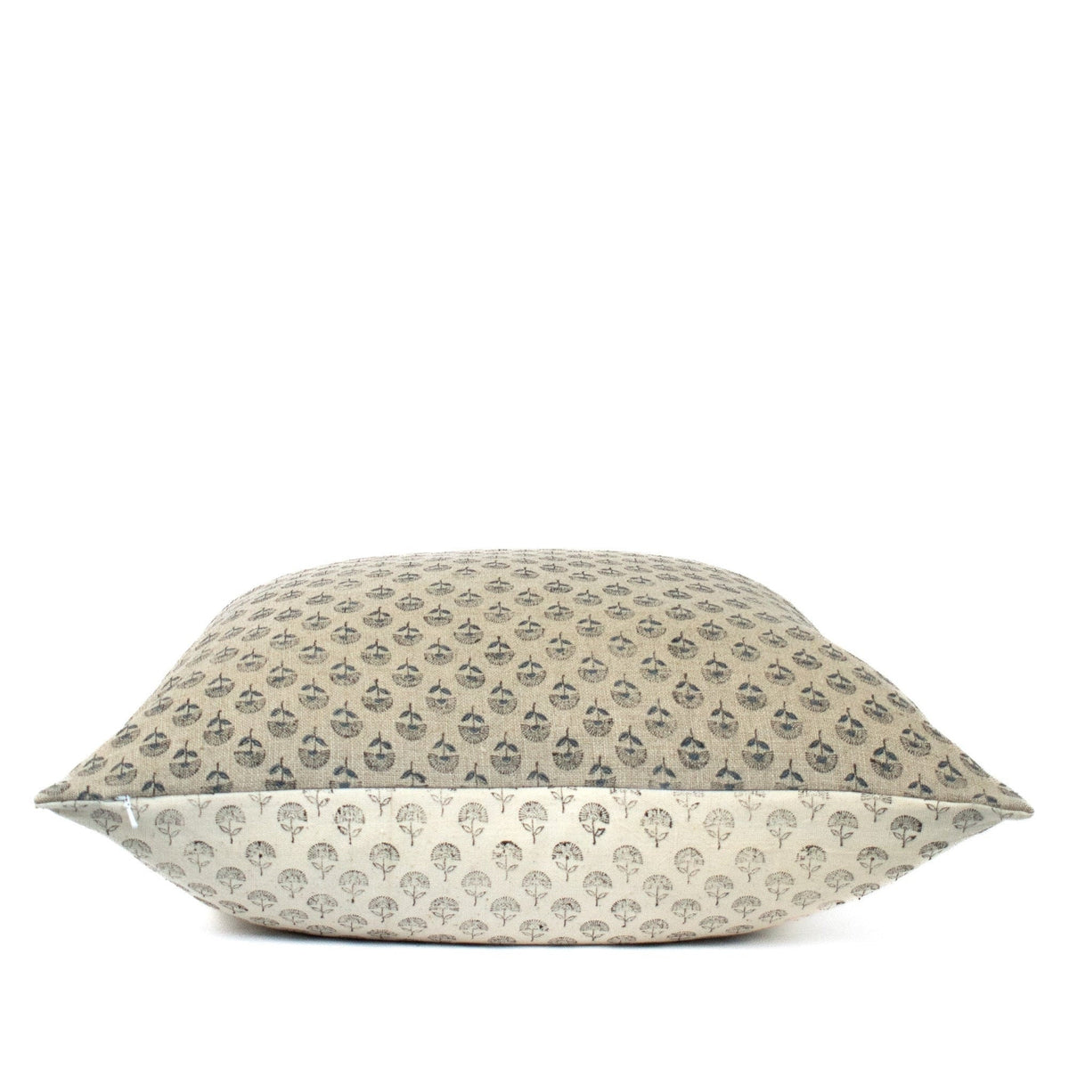 Small Lumbar Pillowcase, Blockprinted Indian Cotton Back, Artisan Home Accent, Modern Couch Or Throw Pillow Cover - MUDRA TEAL BL
