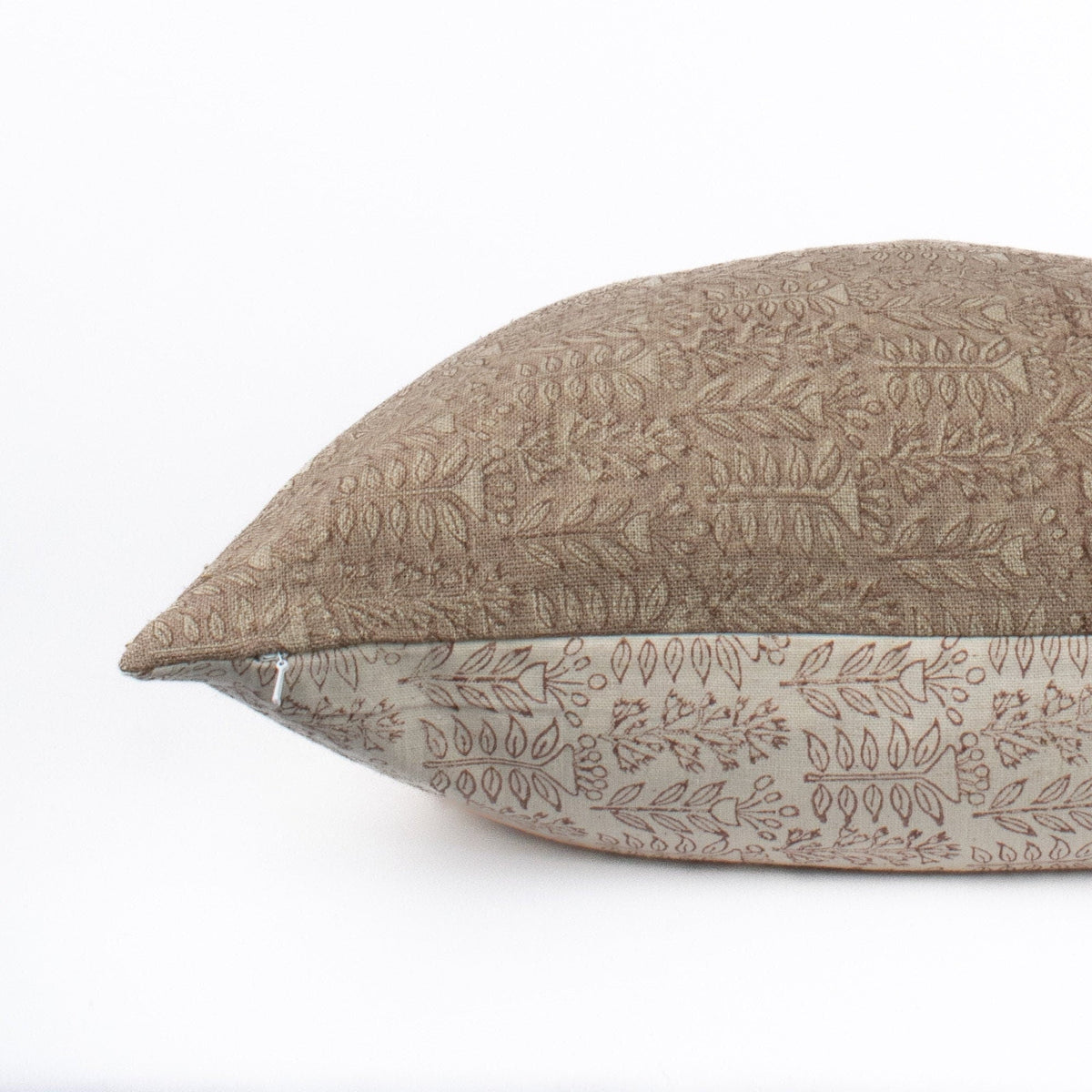 Indian Blockprint Fabric, Couch Lumbar Pillow Covers, Neutral Tones, Earthy Boho Design, Cozy Accent For Bedroom - TRIVENI ROSEDUST