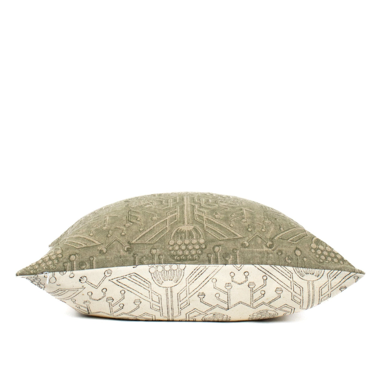 Pillow Case Custom, Indian Blocked Design, Linen Cushion Cover, Floral Handprinted Home Decor Piece, Gift For New Mother - PRITHVI FERN
