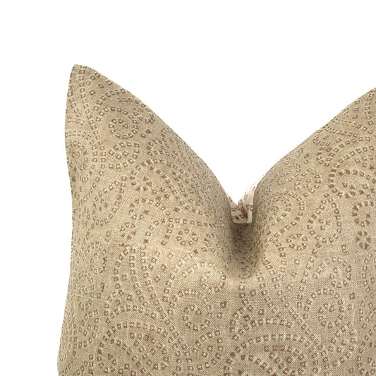 Housse de coussin en lin pour chaise, imprimé indien à la planche, détail imprimé à la main, housse de coussin lombaire en lin, cadeau de crémaillère - TULJA STUCCO