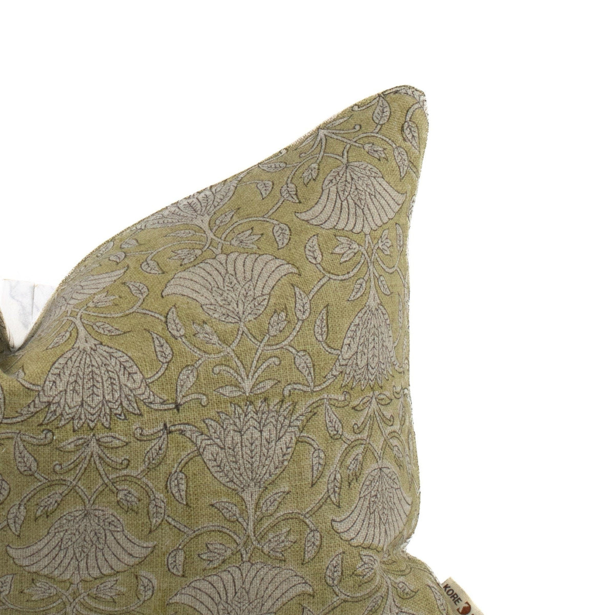 Cuscino in lino neutro, stampe a blocchi indiani, federa lombare di design, accento rustico farmhouse, regalo perfetto per la mamma - AHILYA MINT