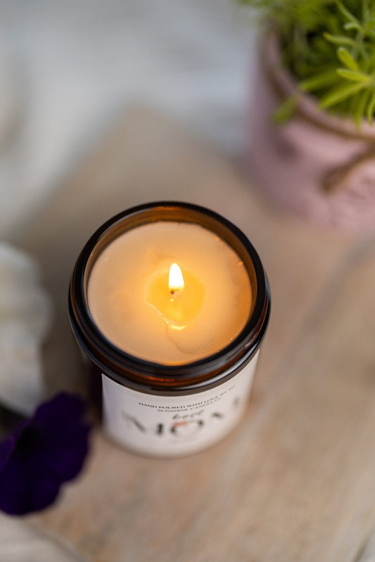 Bougie en cire de soja « Morning Coffee » | Bougie parfumée au café en pot ambré | Cadeau coulé à la main pour les amateurs de café