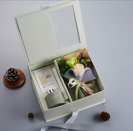 Nouveau coffret cadeau de luxe pour femme / Ensemble de diffuseurs à roseaux parfumés à la rose / Coffret cadeau bien-être pour elle