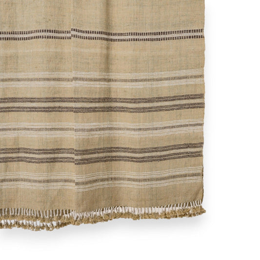 Plaid en laine beige indien, jeté de canapé tissé à la main avec couche neutre apaisante pour lit - OPAL