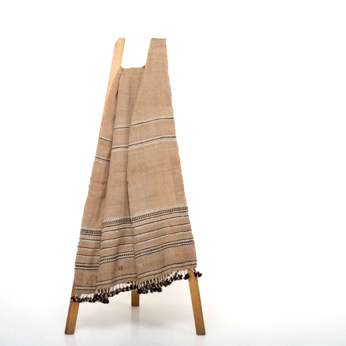 Rust Orange Indian Wool Throw Blanket, Handwoven Couch Coverlet with Warm Bedroom Accent - SUNSTONE