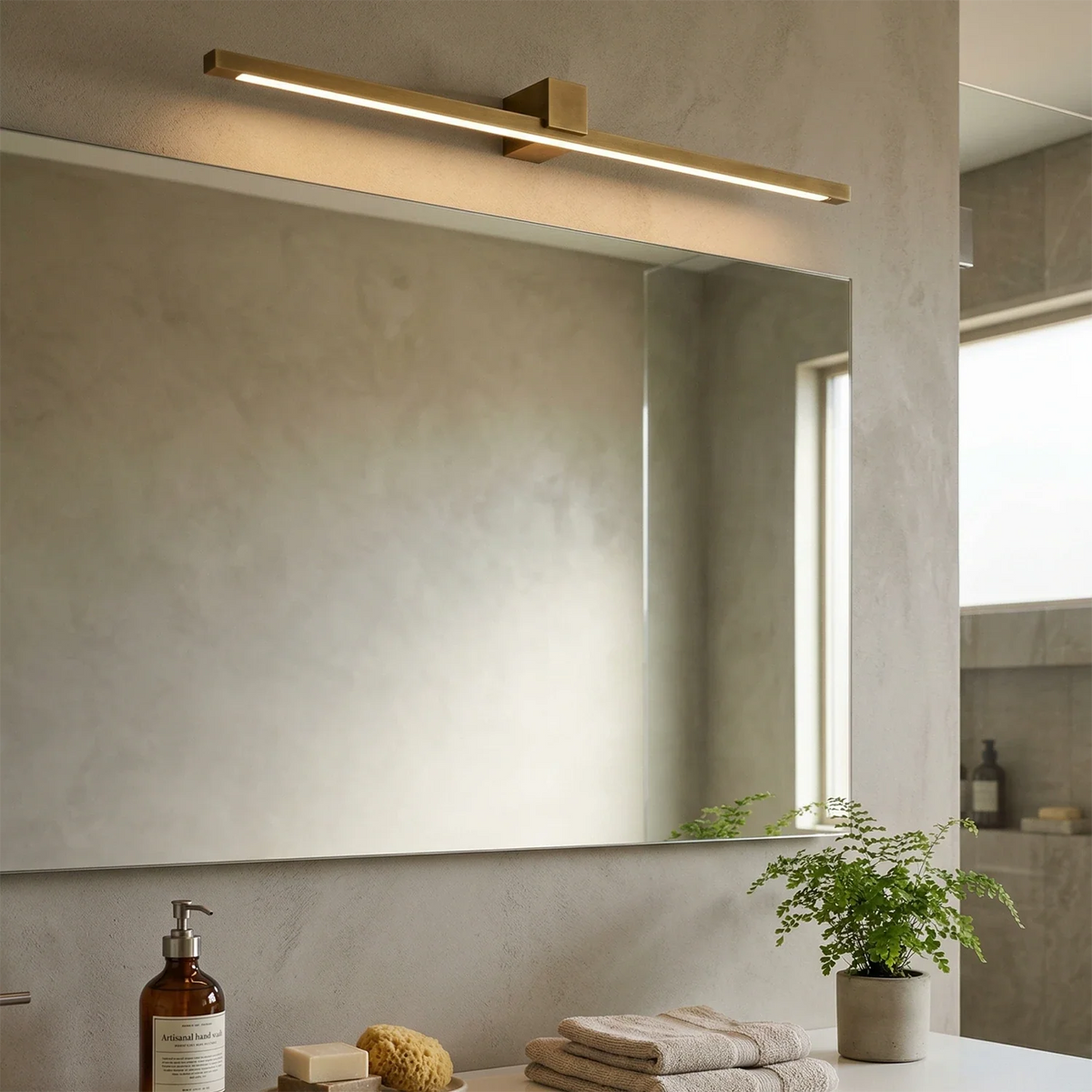 Applique murale LED linéaire en laiton Kivana
