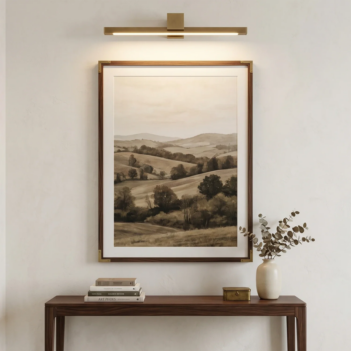 Applique murale LED linéaire en laiton Kivana