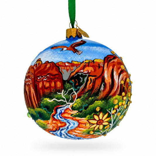 Ornement de Noël en verre du parc national de Zion, Utah