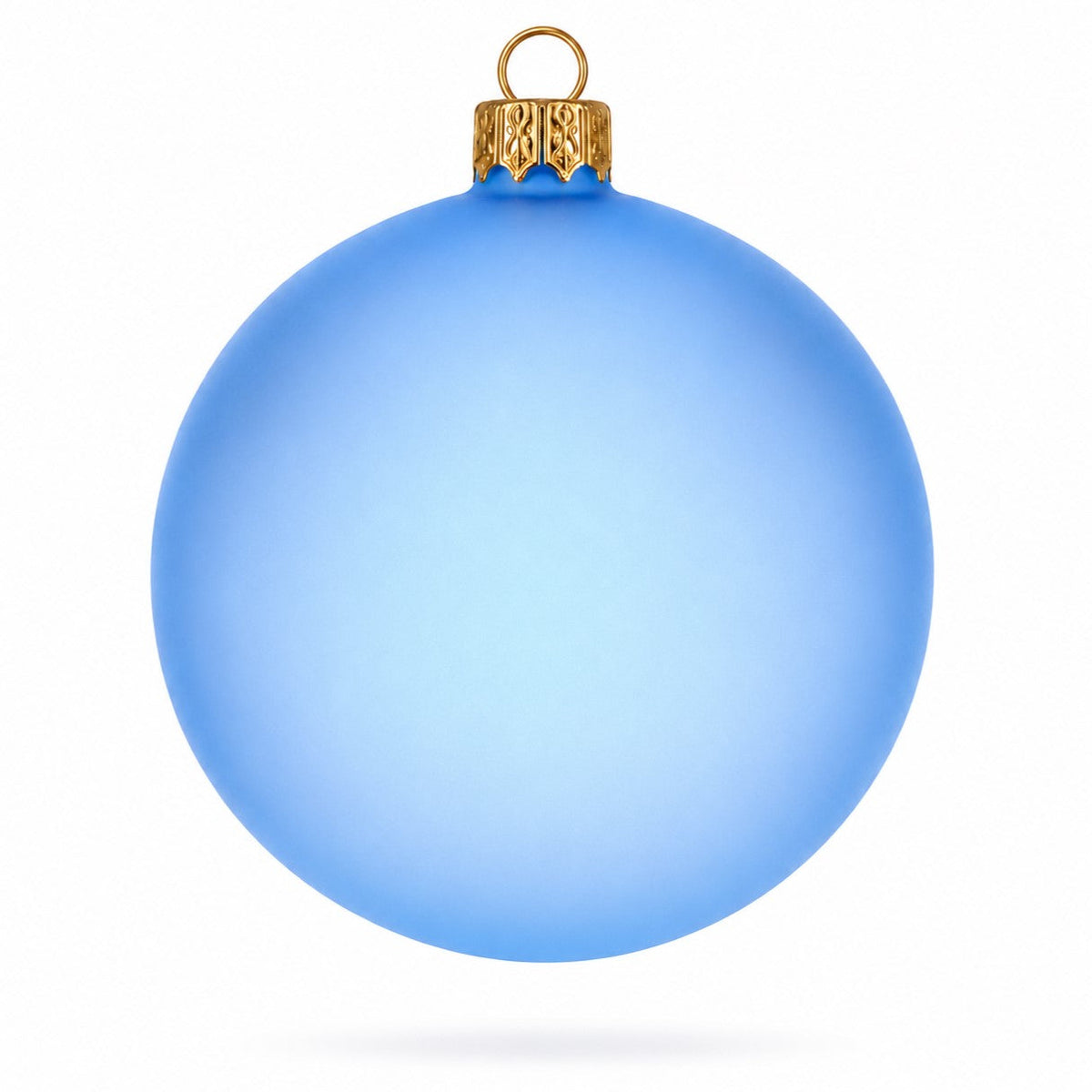 Set of 4 Translucent Light Blue Glass Ball Christmas Ornaments (019)