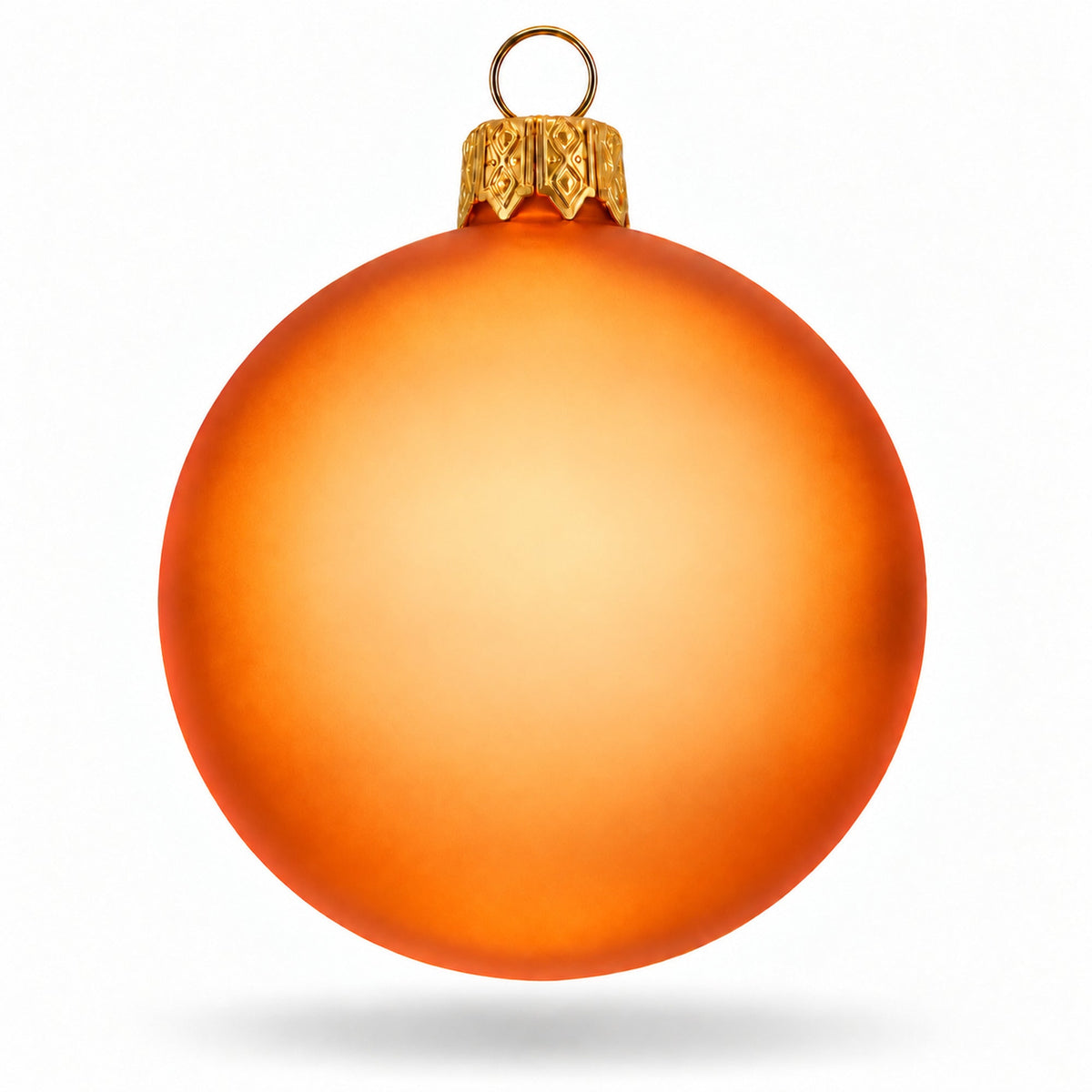 Set of 6 Translucent Orange Glass Ball Christmas Ornaments 2.4 Inches (030)