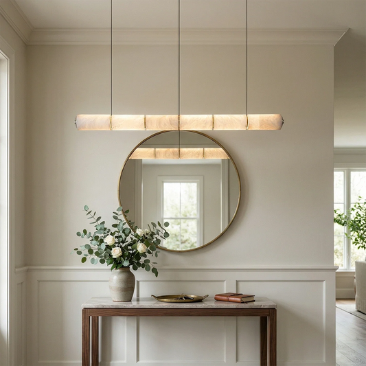 Lampadario a LED lineare in alabastro