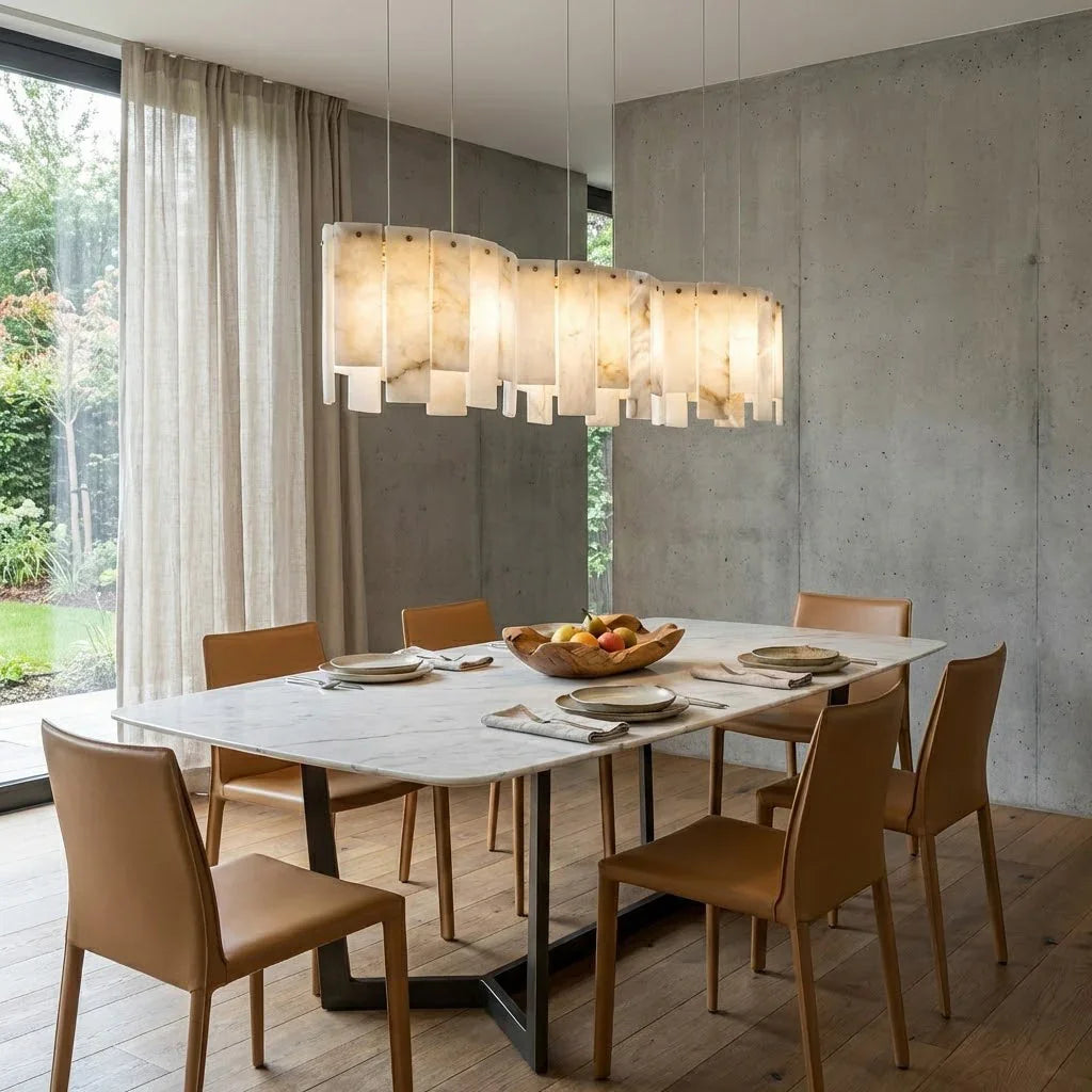 Linear Alabaster Panel Pendant Lamp