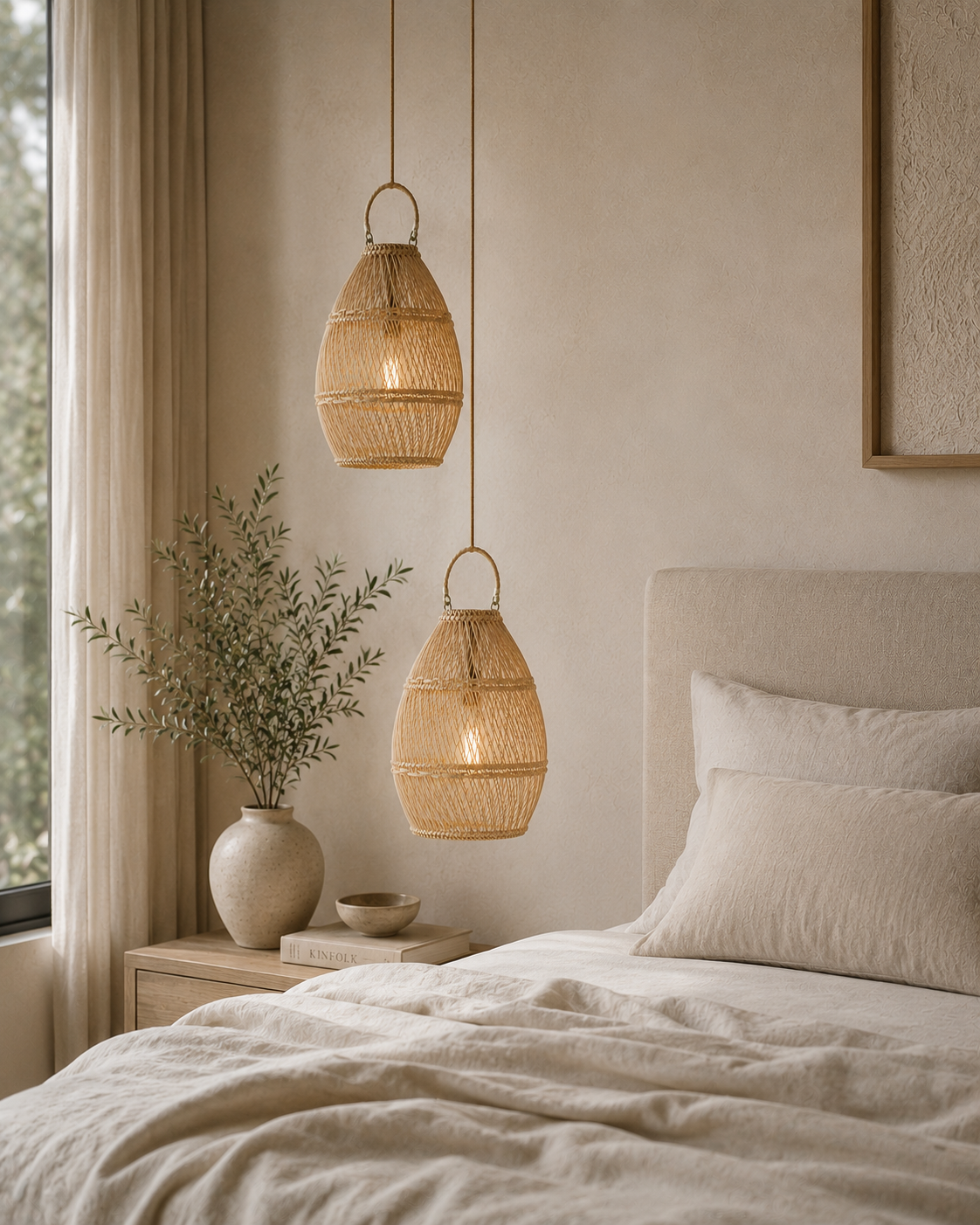 Celina Handwoven Rattan Pendant Light Shade | Oversized Natural Ceiling Pendant (4 Sizes)