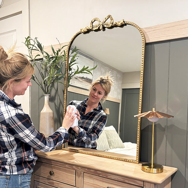 Antique Gold Bow Mirror, Choose Your Size
