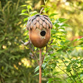 Acorn Garden Iron Birdhouse Stake – Antique Copper Finish