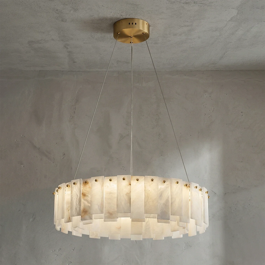 Lampadario circolare moderno in alabastro Celestial