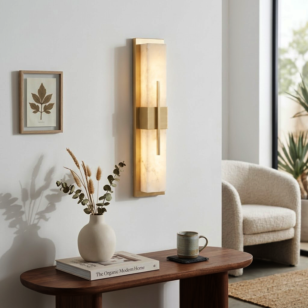 Modern Alabaster Linear Wall Sconce