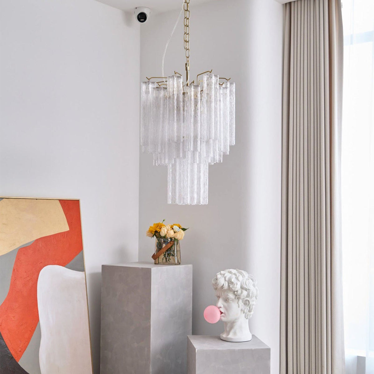 Murano Glass Tube Chandelier