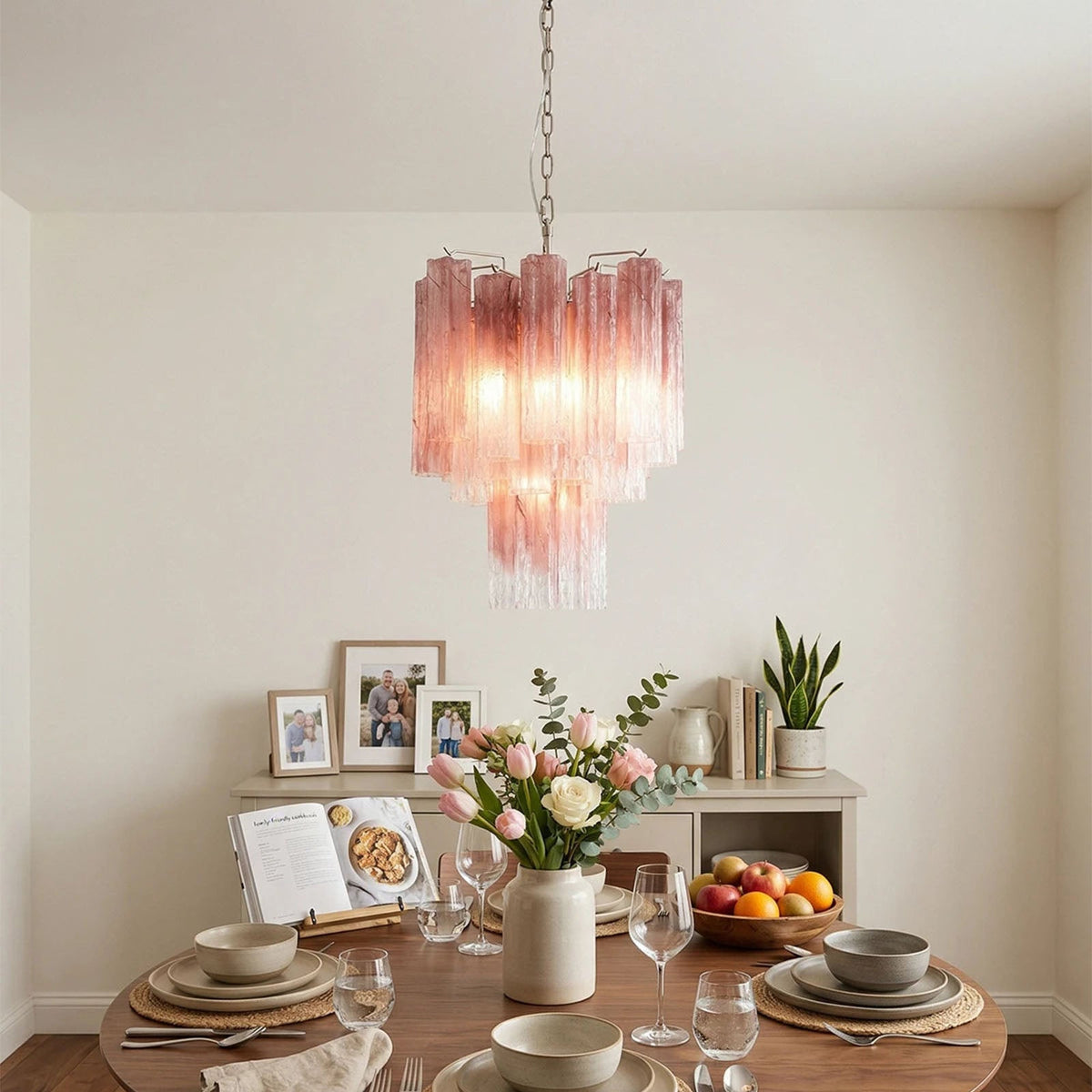 Murano Glass Tube Chandelier