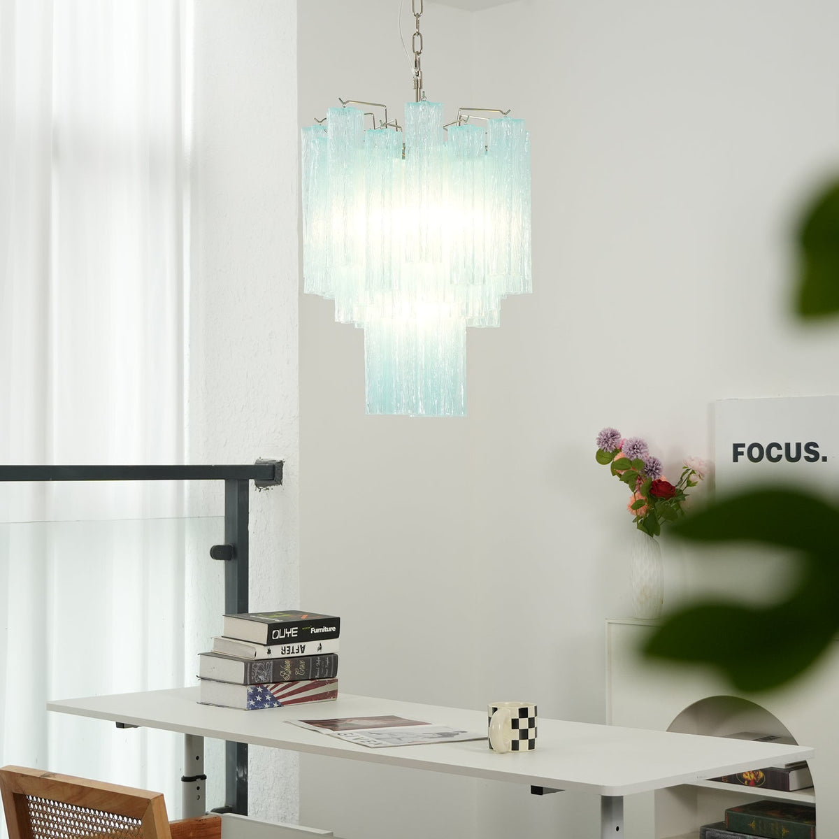 Murano Glass Tube Chandelier