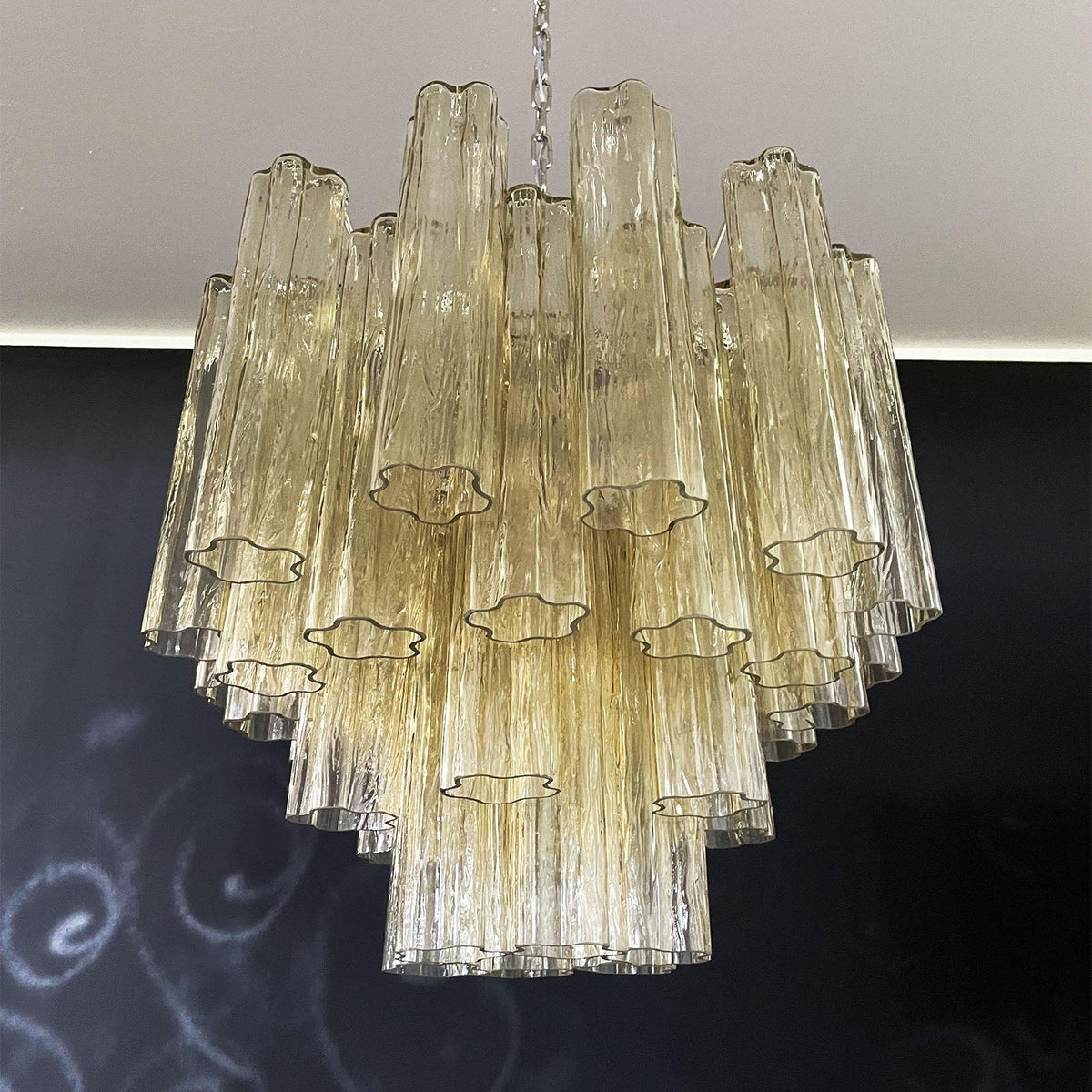 Murano Star Shaped Tube Glass Chandelier