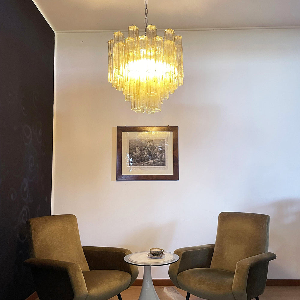 Murano Star Shaped Tube Glass Chandelier