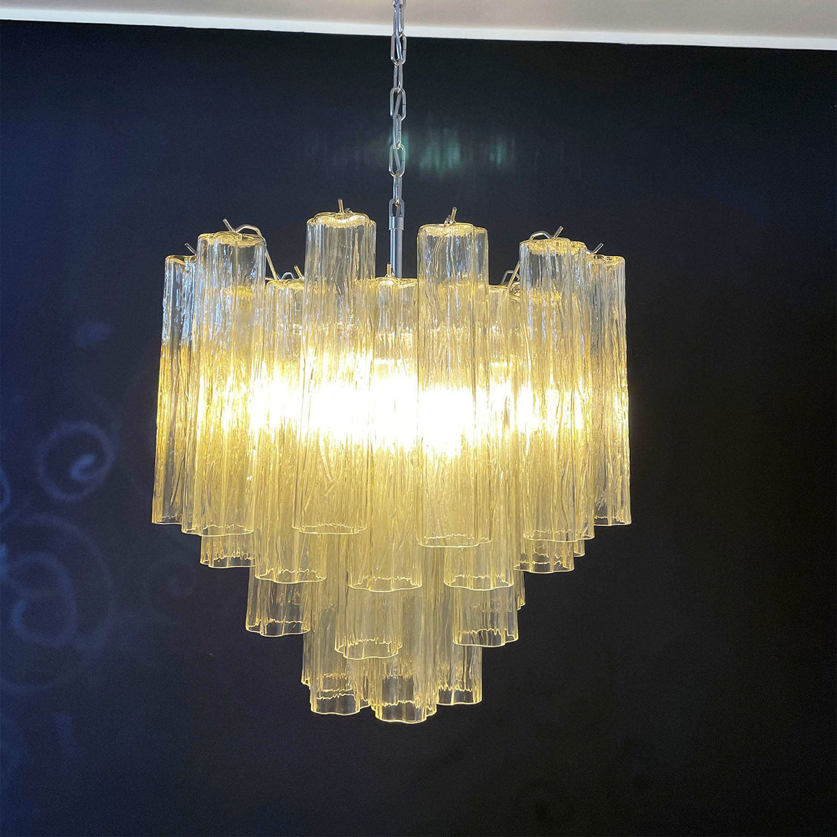 Murano Star Shaped Tube Glass Chandelier