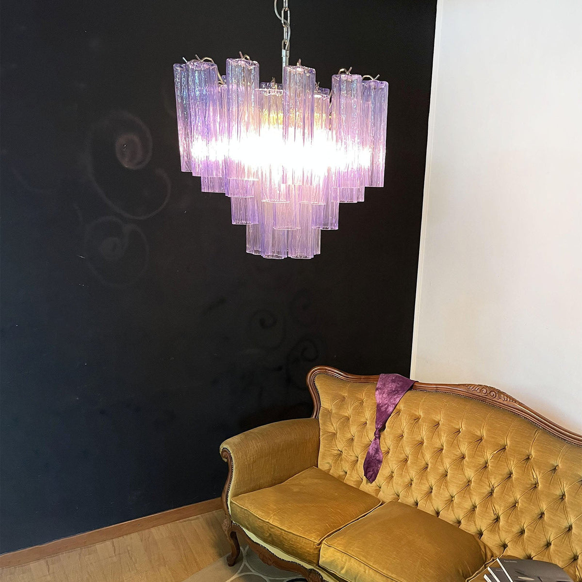 Murano Star Shaped Tube Glass Chandelier