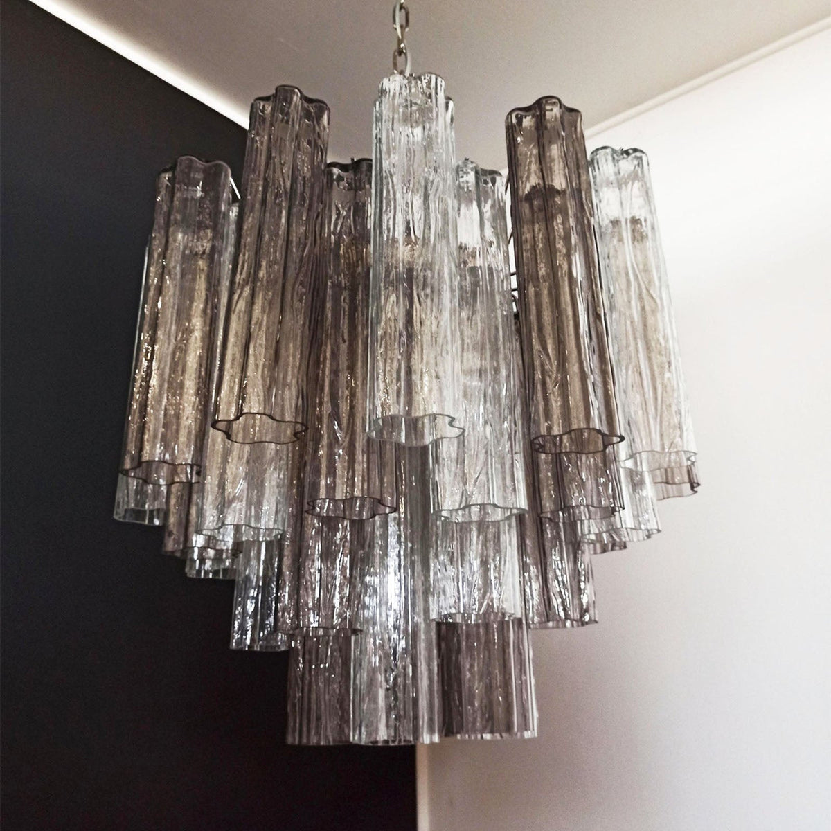 Murano Star Shaped Tube Glass Chandelier