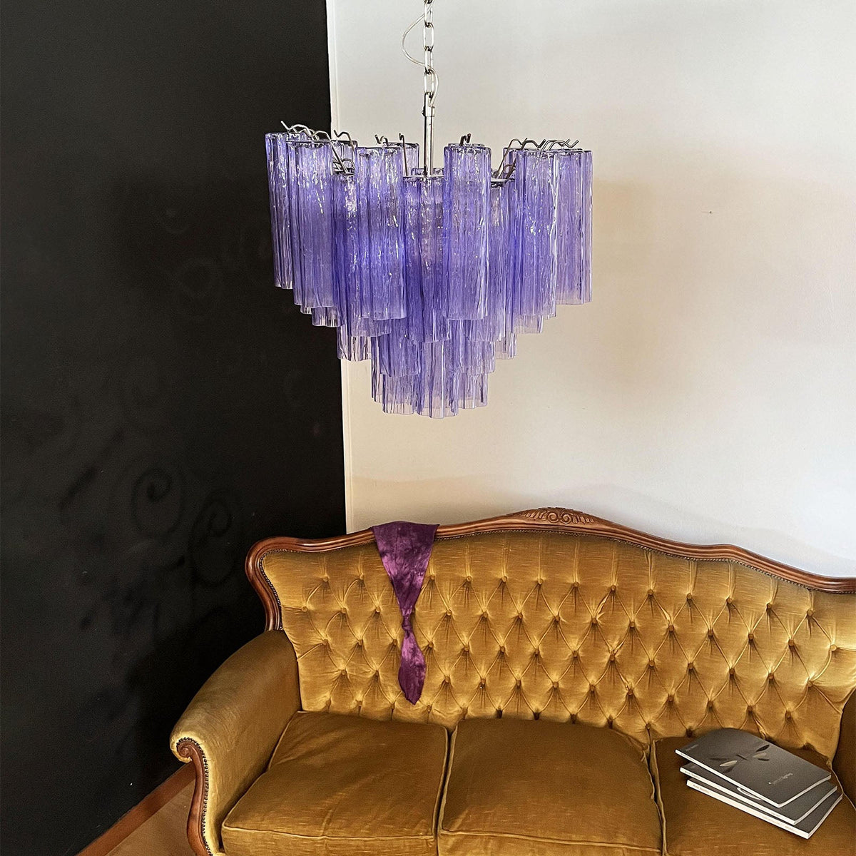 Murano Star Shaped Tube Glass Chandelier