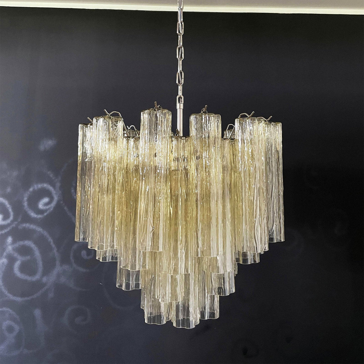Murano Star Shaped Tube Glass Chandelier