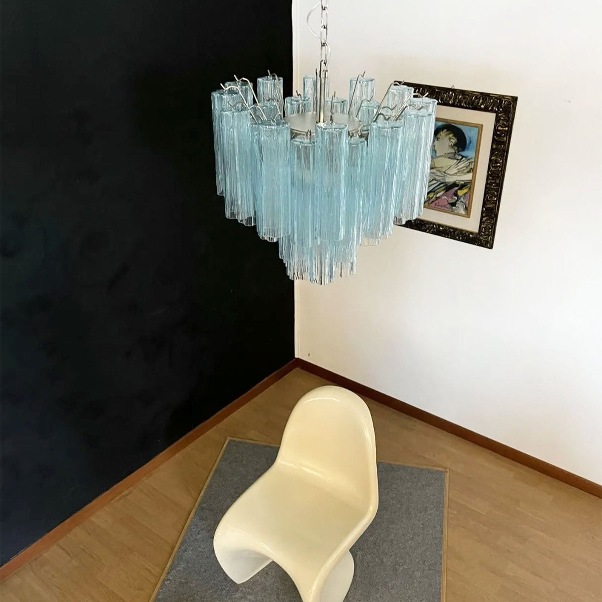 Murano Star Shaped Tube Glass Chandelier