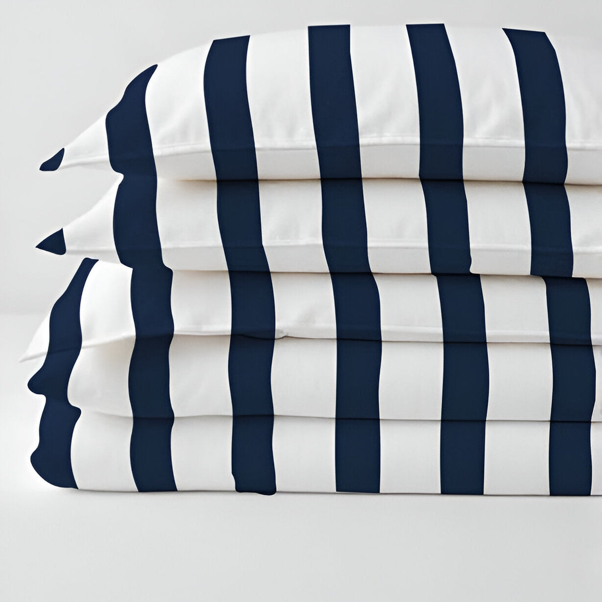 400TC Stripe Border Frame Cotton Sateen Duvet Cover Set