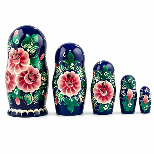Ensemble de 5 poupées russes gigognes en bois pour les fêtes de Noël, 16,5 cm