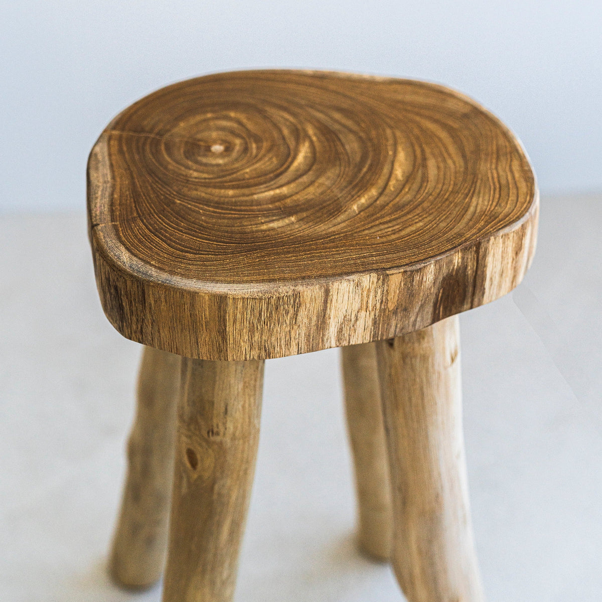 Solid Teak Stool, Accent Wood Stool Side Table