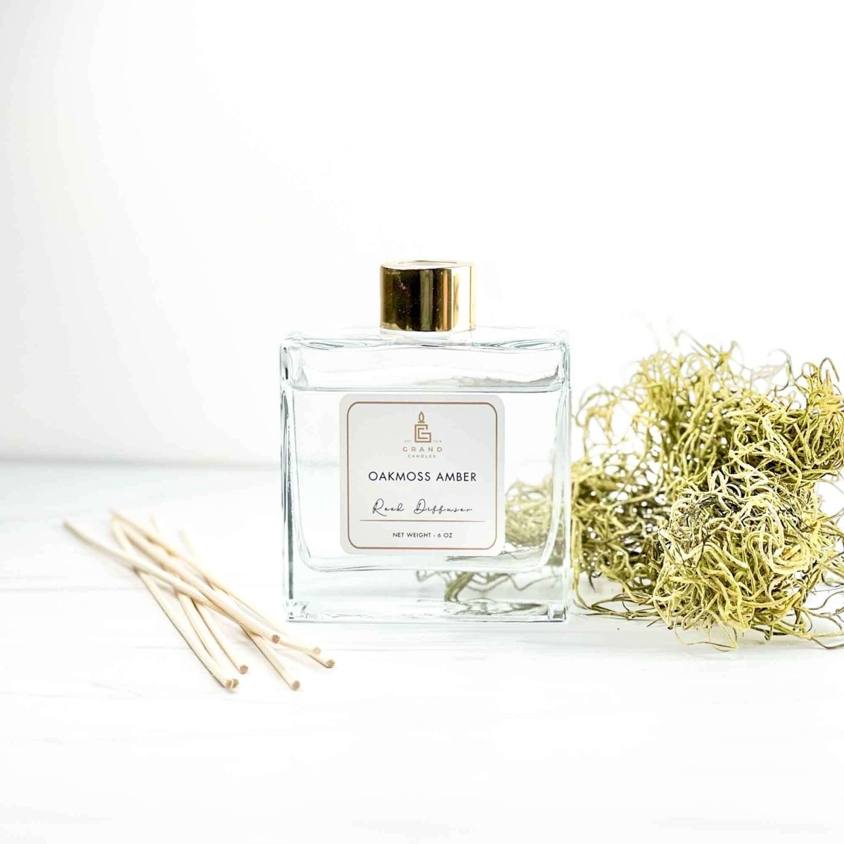 Diffuseur à roseaux mousse de chêne + ambre