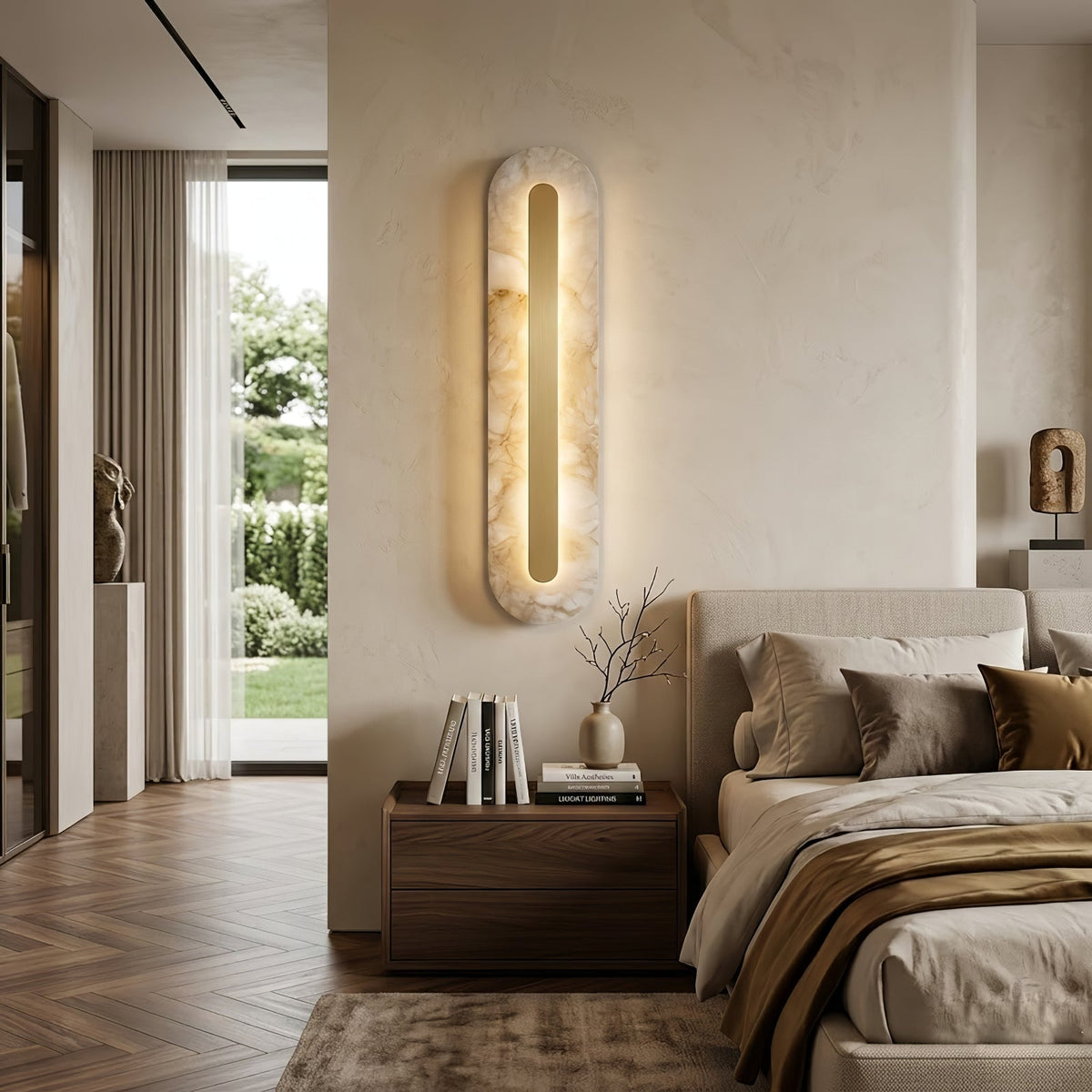 Oblong & Rectangular Alabaster Wall Sconces