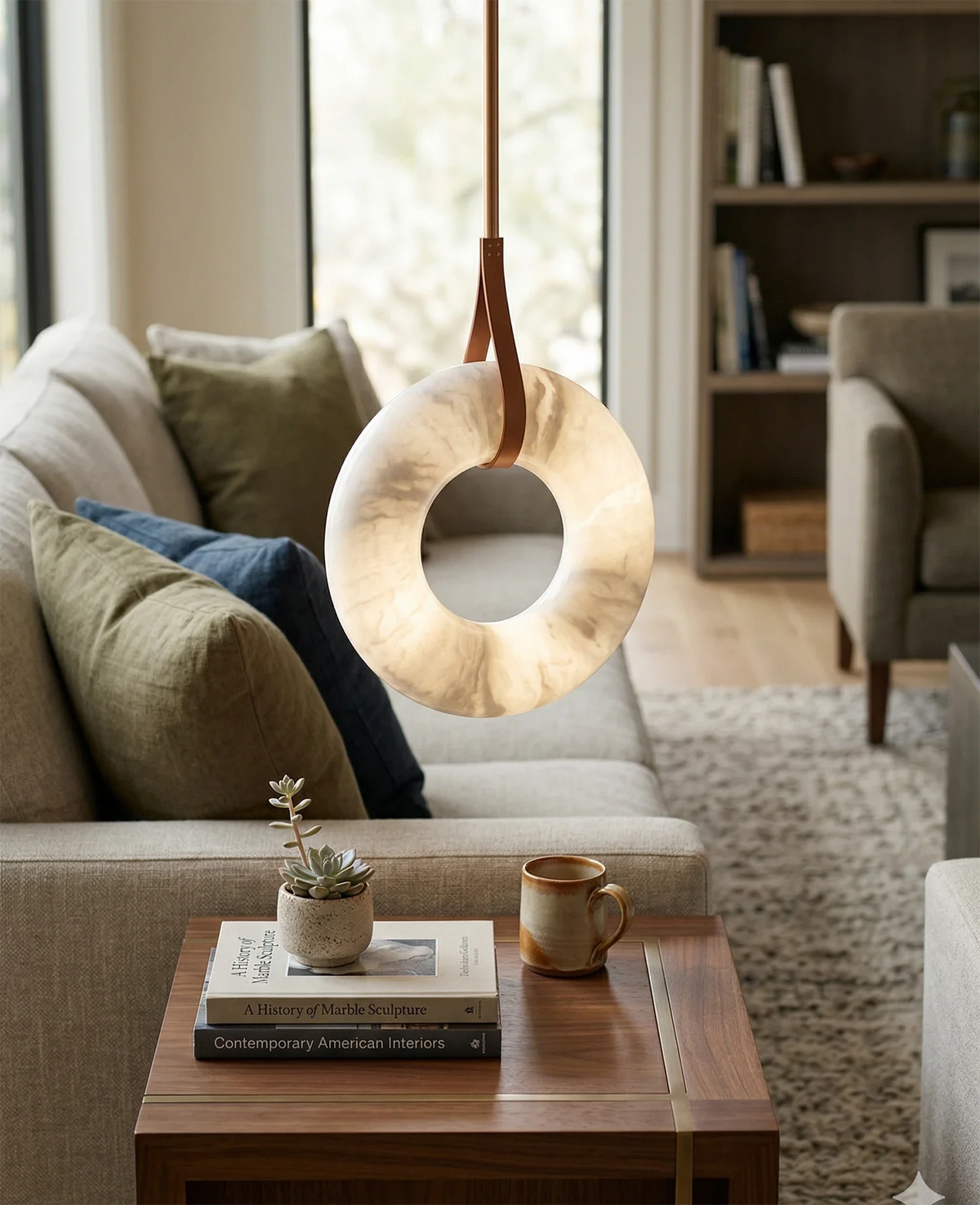 Halo Alabaster Pendant Light