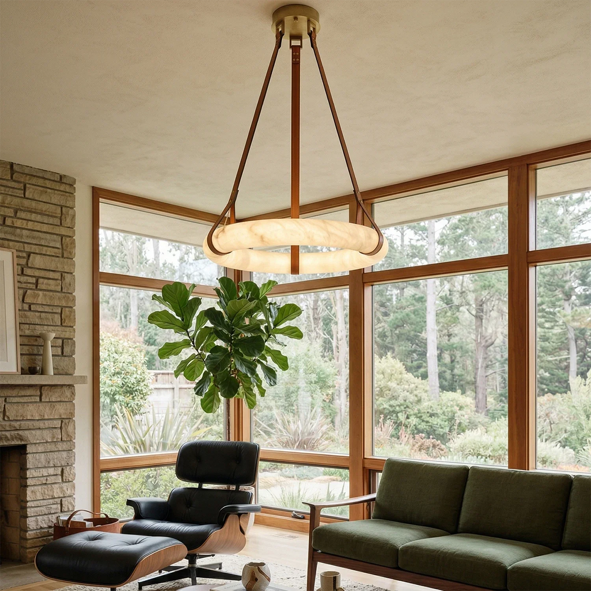 Halo Alabaster Pendant Light