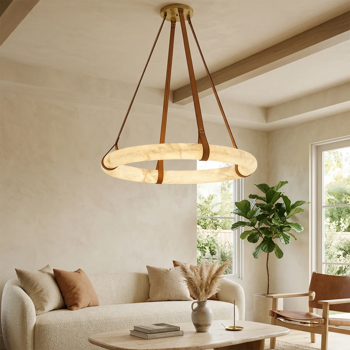 Halo Alabaster Pendant Light