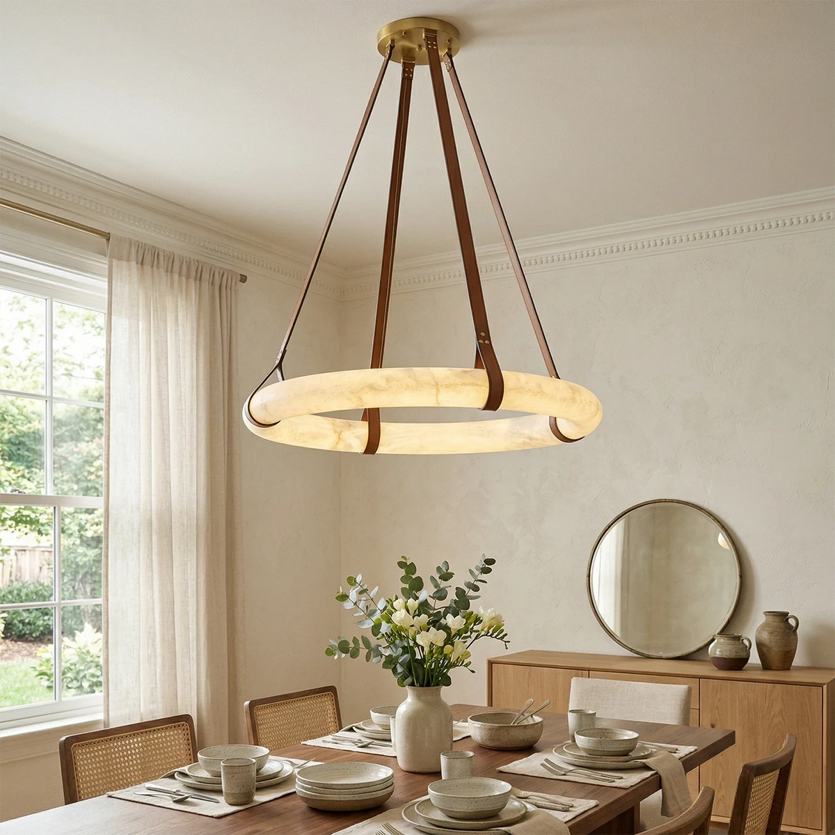 Halo Alabaster Pendant Light