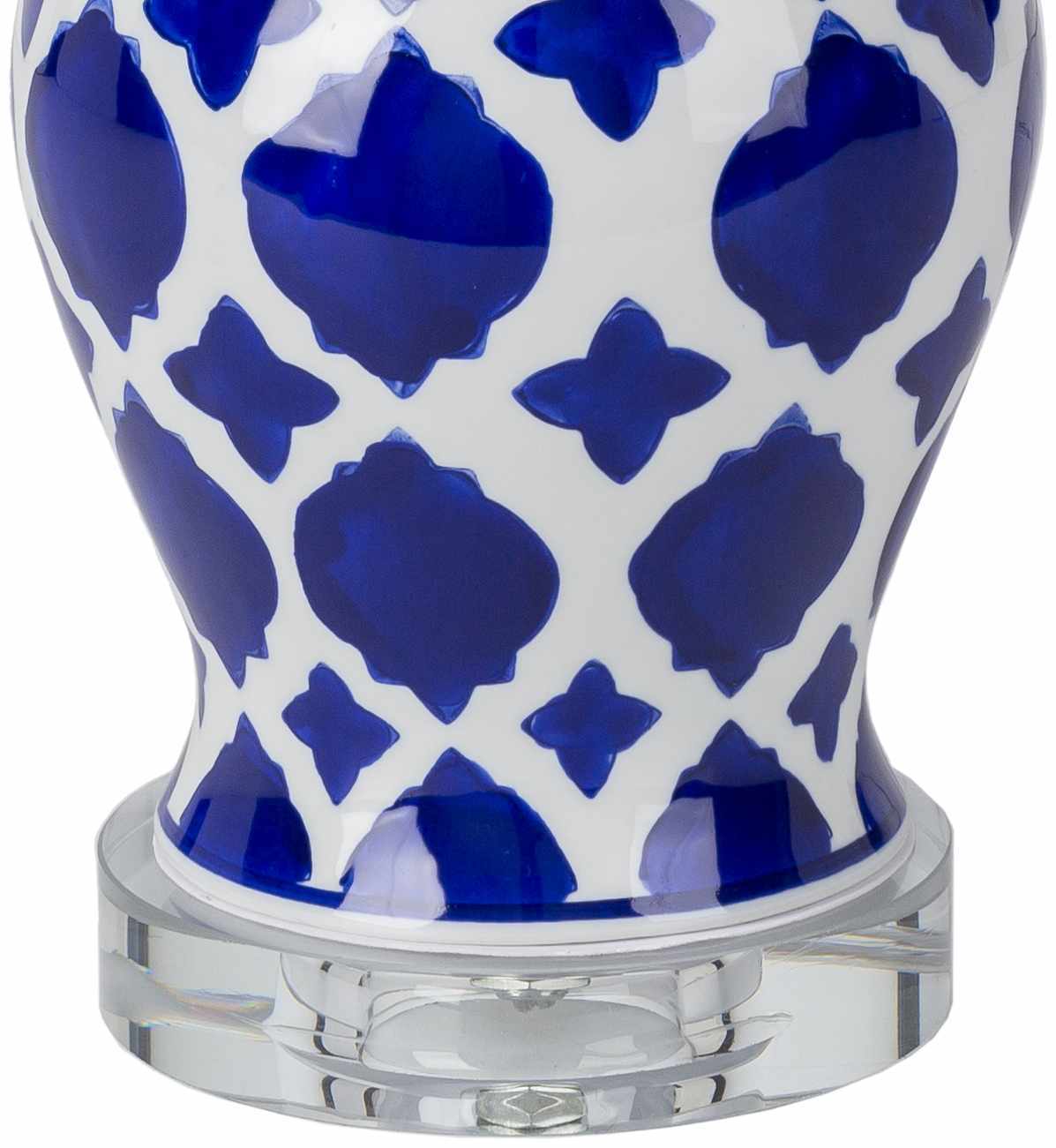 Pangian White & Blue Patterned Ceramic Table Lamp