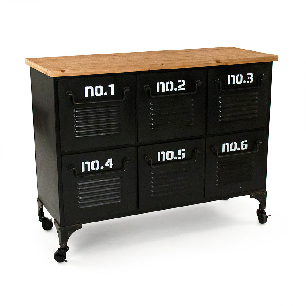 Vintage Industrial Mobile Storage Console Buffet