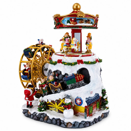 Figurine de Noël musicale avec mouvement rotatif