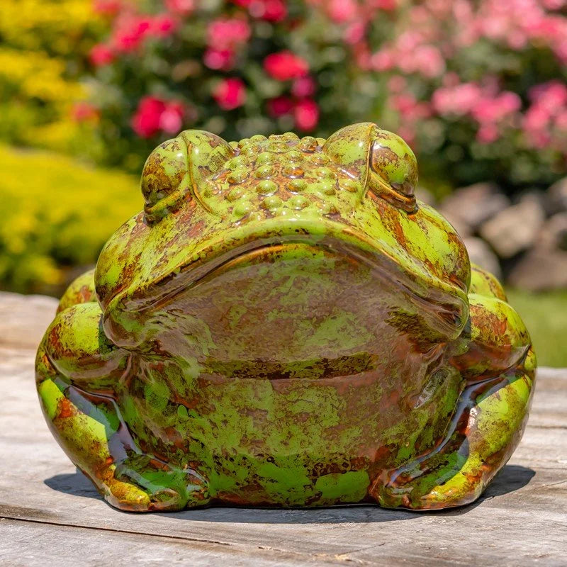 Verdant Garden Ceramic Frog Planter